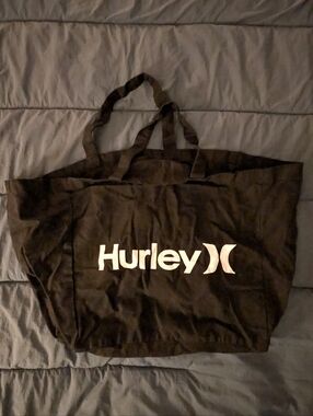 Hurley Black Canvas Tote with White Logo